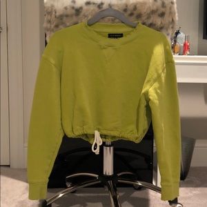 olive green synched sweatshirt